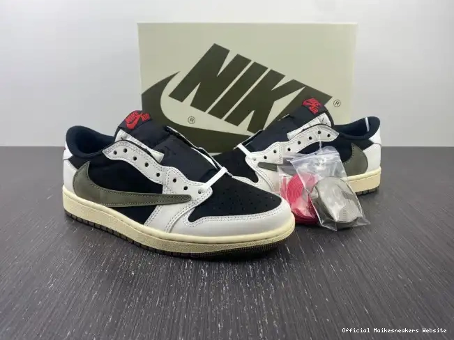 Official Maikesneakers Jordan x WMNS 1 Travis Scott Low Air OG Olive DZ4137-106 0531